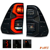 Smoked MY21 Update Style 3D LED Stripe Bar Tail lights for Toyota Hilux REVO ROCCO 2015 - 2024 - Mars Performance